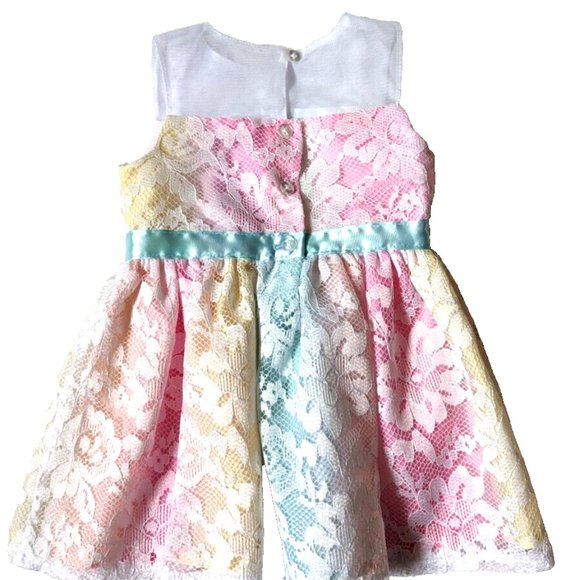 Baby Girls George Lace Dress Robe George pour petites filles Colorful 6-… - Picture 5 of 6